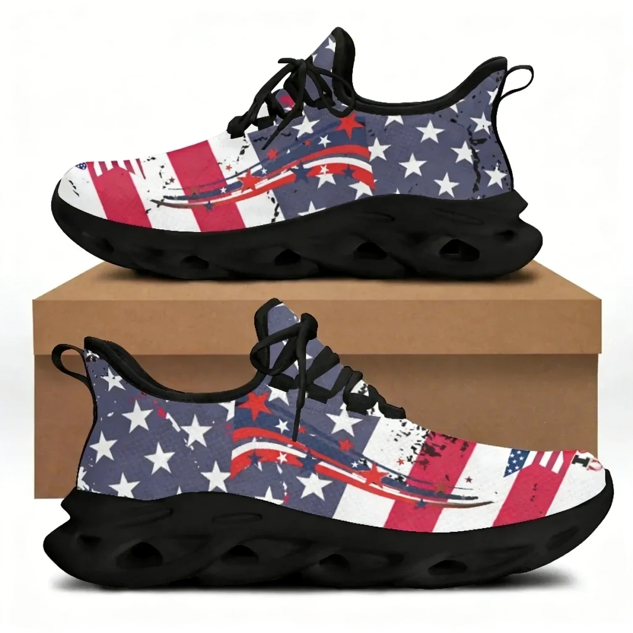 Men'S Shoes Liberty - Chaussures plates imprimées drapeau américain et