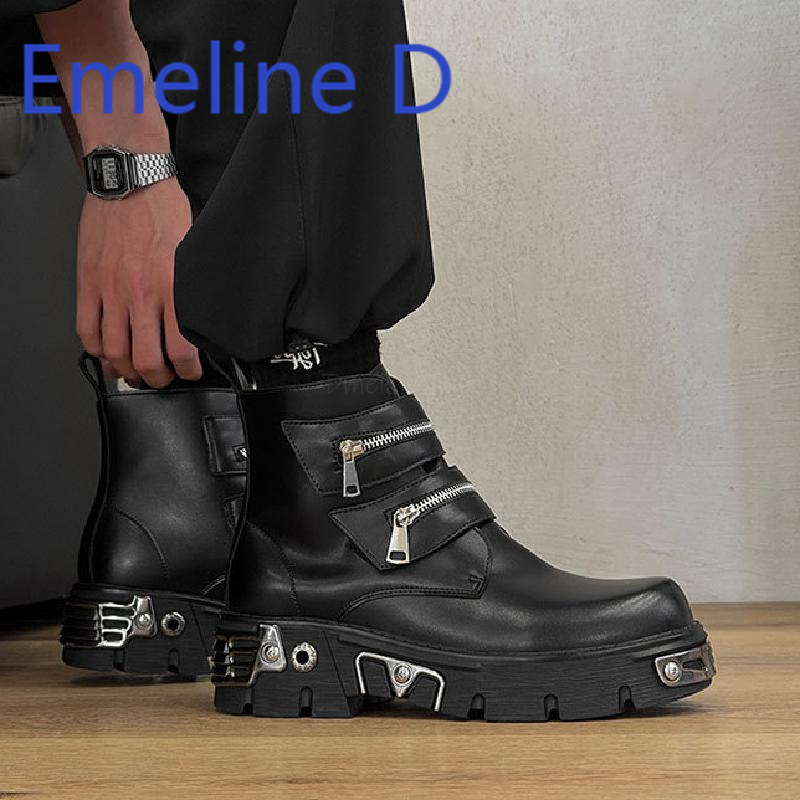 Chaussures montantes Punk fonc - Men'S Shoes With Height Increase avis et prix