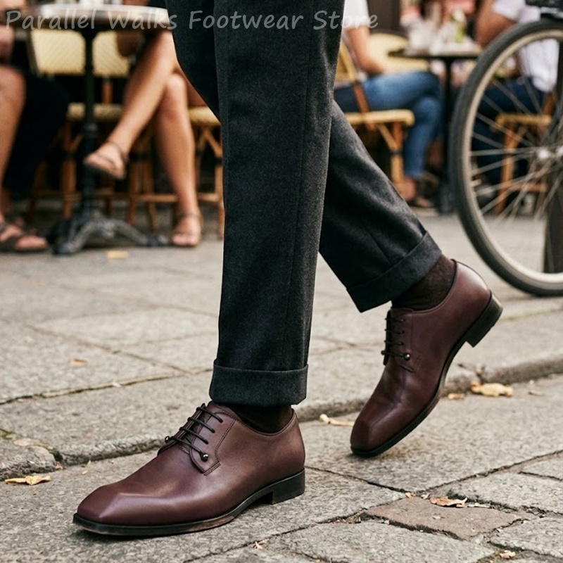 Chaussures Derby en cuir marro - Men'S Shoes Smart avis et prix